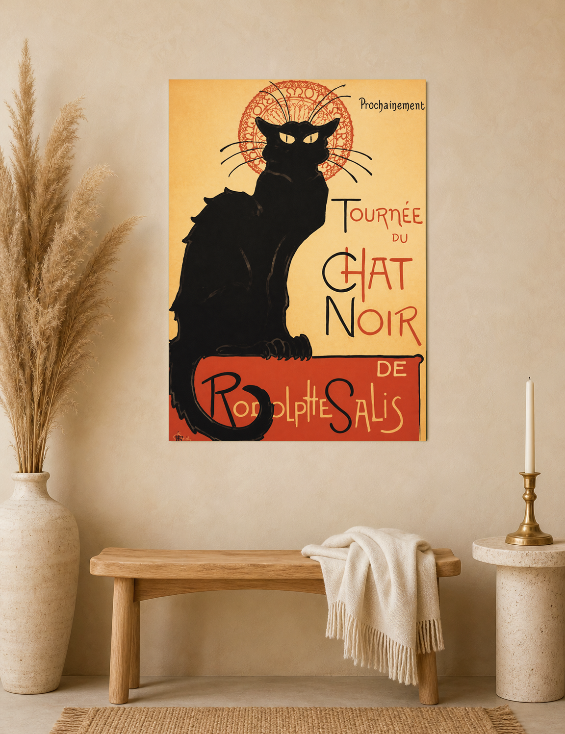Tournée du Chat Noir Vintage Wall Art Print - unframed mockup