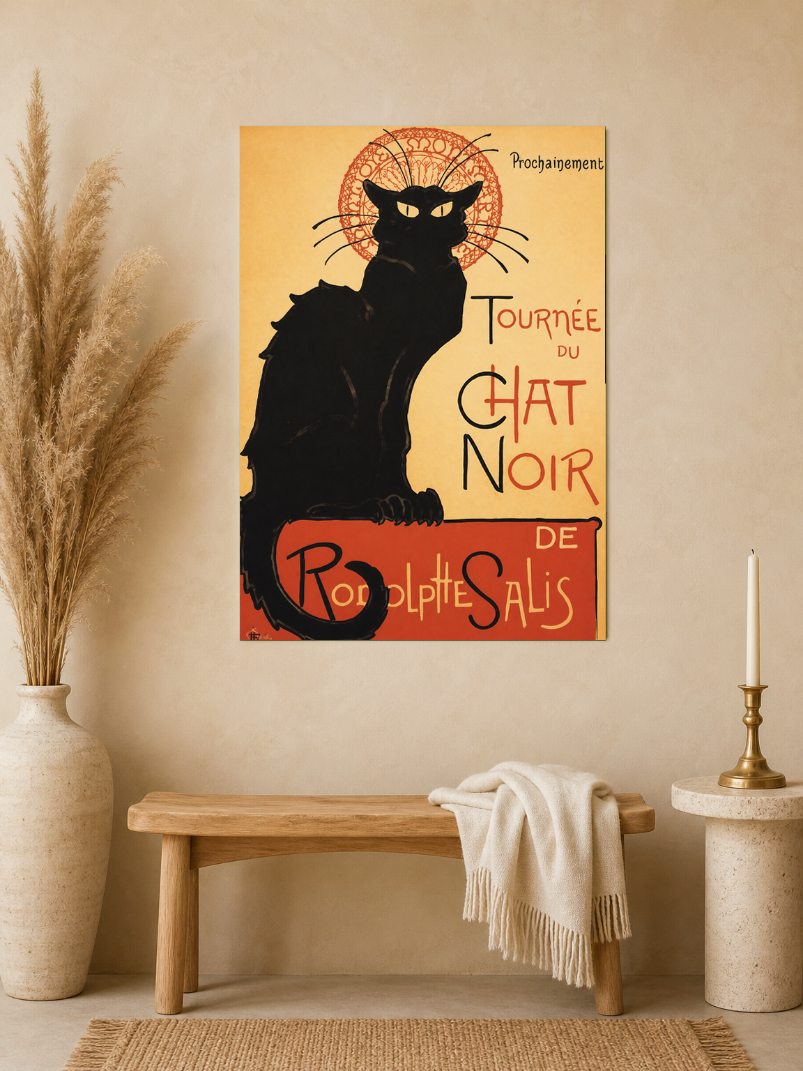 Tournée du Chat Noir Vintage Wall Art Print - unframed mockup