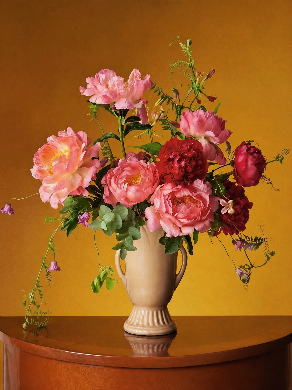 Peony Still Life Floral Wall Art Print - unframed