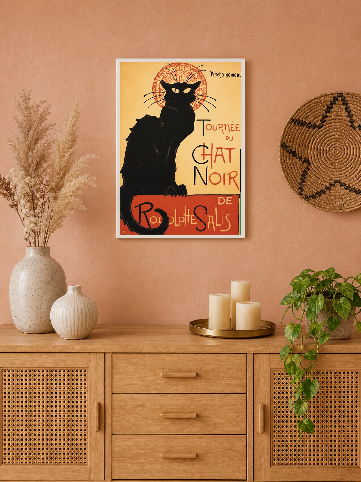 Tournée du Chat Noir Vintage Wall Art Print - white framed