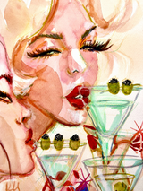 Glam Cocktail Portrait Wall Art Print