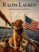 Golden Retriever Patriot Boat Wall Art Print