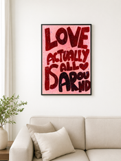 Love Actually All Around Wall Art Print - black framed