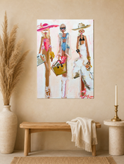 Chic Beach Girls Fashion Wall Art Print - unframed mockup