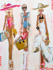 Chic Beach Girls Fashion Wall Art Print - unframed