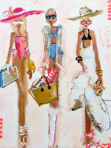 Chic Beach Girls Fashion Wall Art Print