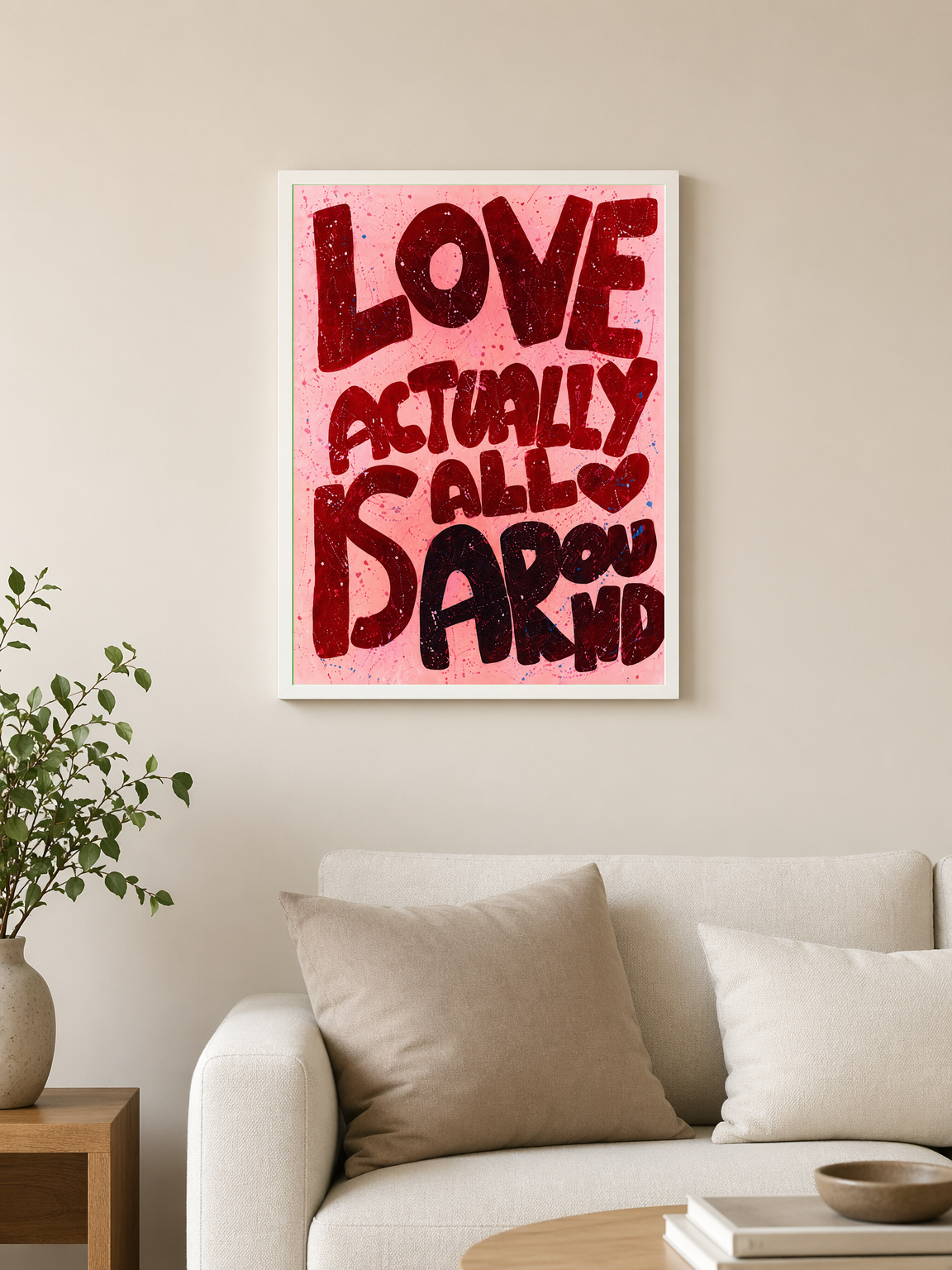 Love Actually All Around Wall Art Print - white framed