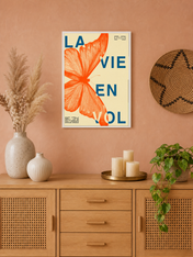 La Vie En Vol Butterfly Wall Art Print - white framed