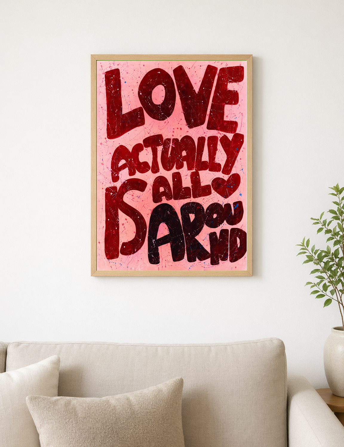 Love Actually All Around Wall Art Print - wood framed poster