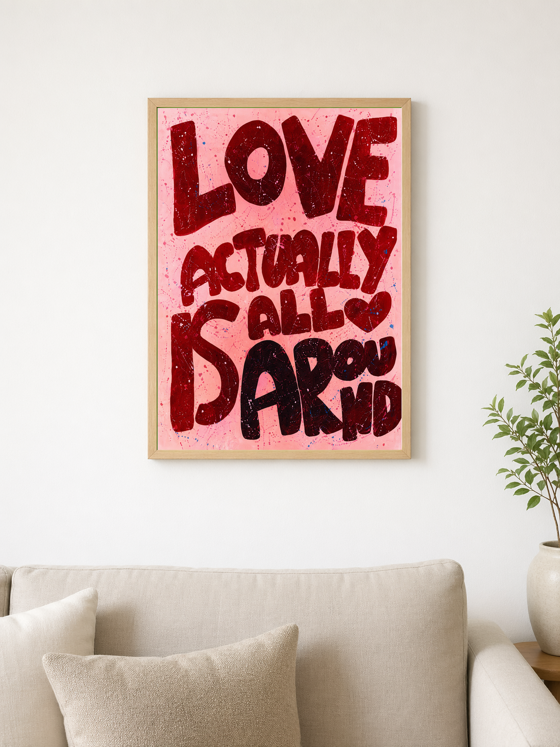 Love Actually All Around Wall Art Print - wood framed poster