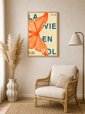 La Vie En Vol Butterfly Wall Art Print - wood framed poster