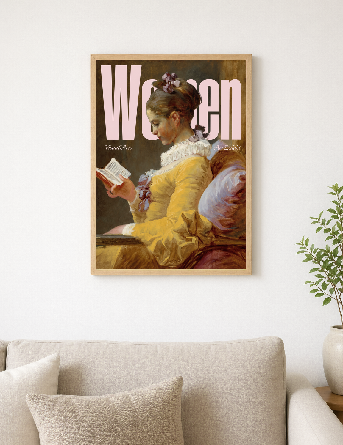 Women Visual Arts Reading Portrait Wall Art Print - wood framed poster