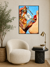 Chanel Perfume Pop Art Wall Art Print - black framed