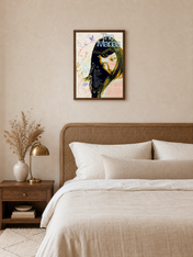 The Marías Retro Portrait Wall Art Print - dark wood framed
