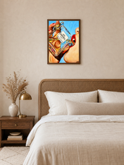 Chanel Perfume Pop Art Wall Art Print - dark wood framed