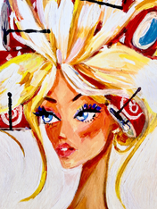 Blonde Fashion Portrait Wall Art Print - unframed