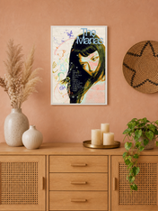 The Marías Retro Portrait Wall Art Print - white framed