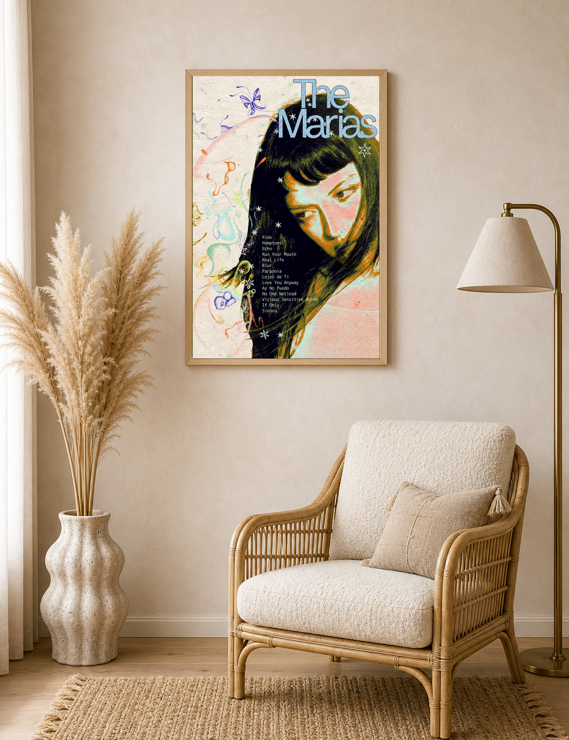 The Marías Retro Portrait Wall Art Print - wood framed poster