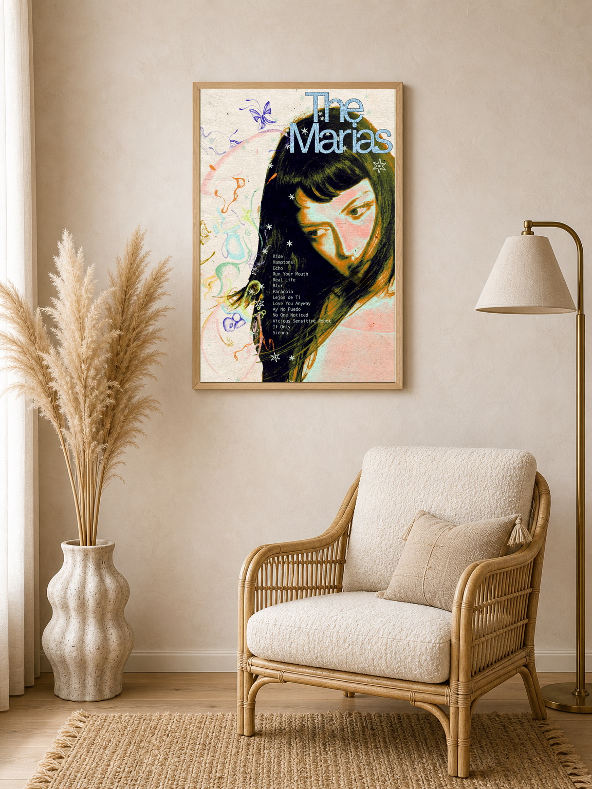 The Marías Retro Portrait Wall Art Print - wood framed poster