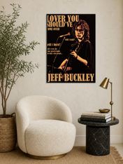 Jeff Buckley Lover You Should’ve Over Wall Art Print - black framed