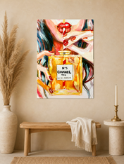 Chanel No.5 Perfume Lips Wall Art Print - unframed mockup
