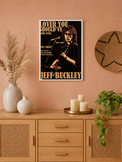 Jeff Buckley Lover You Should’ve Over Wall Art Print - white framed