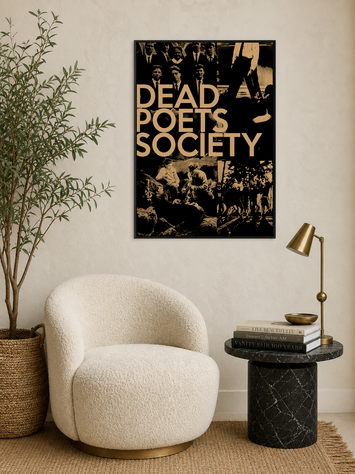 Dead Poets Society Vintage Wall Art Print - black framed