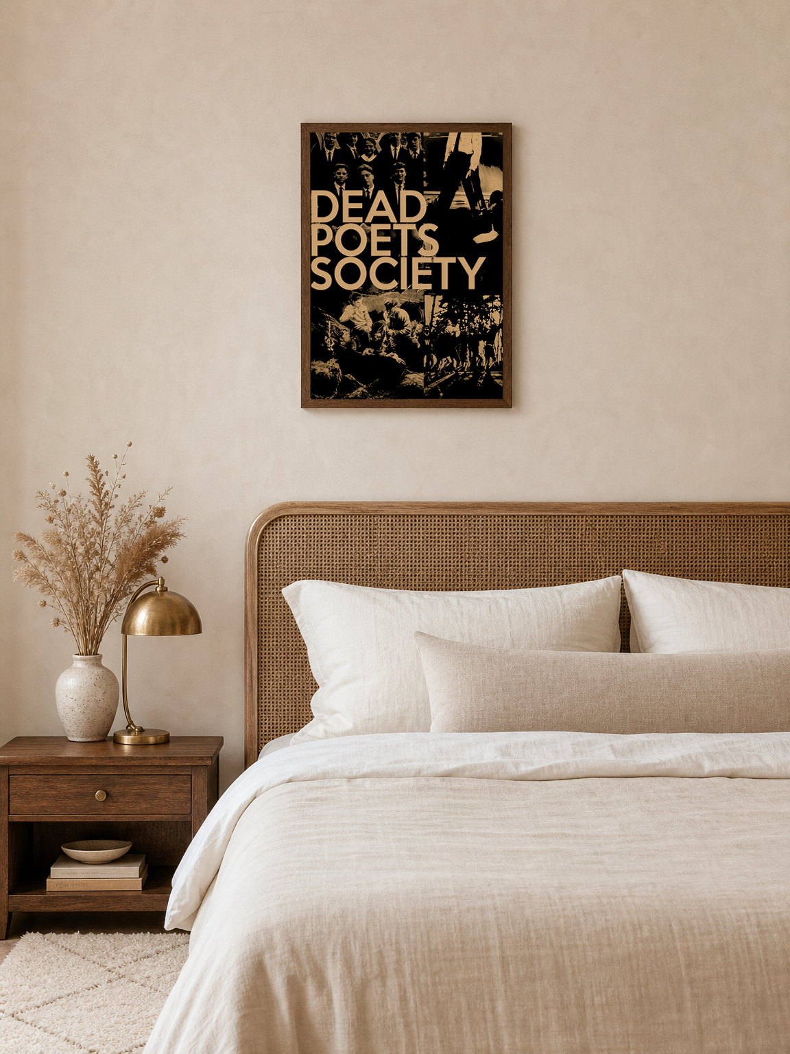 Dead Poets Society Vintage Wall Art Print - dark wood framed