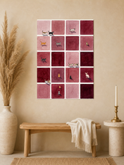 Minimalist Cat Grid Wall Art Print - unframed mockup