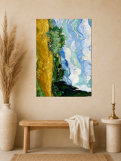 Van Gogh Style Wheatfield Sky Wall Art Print - unframed mockup