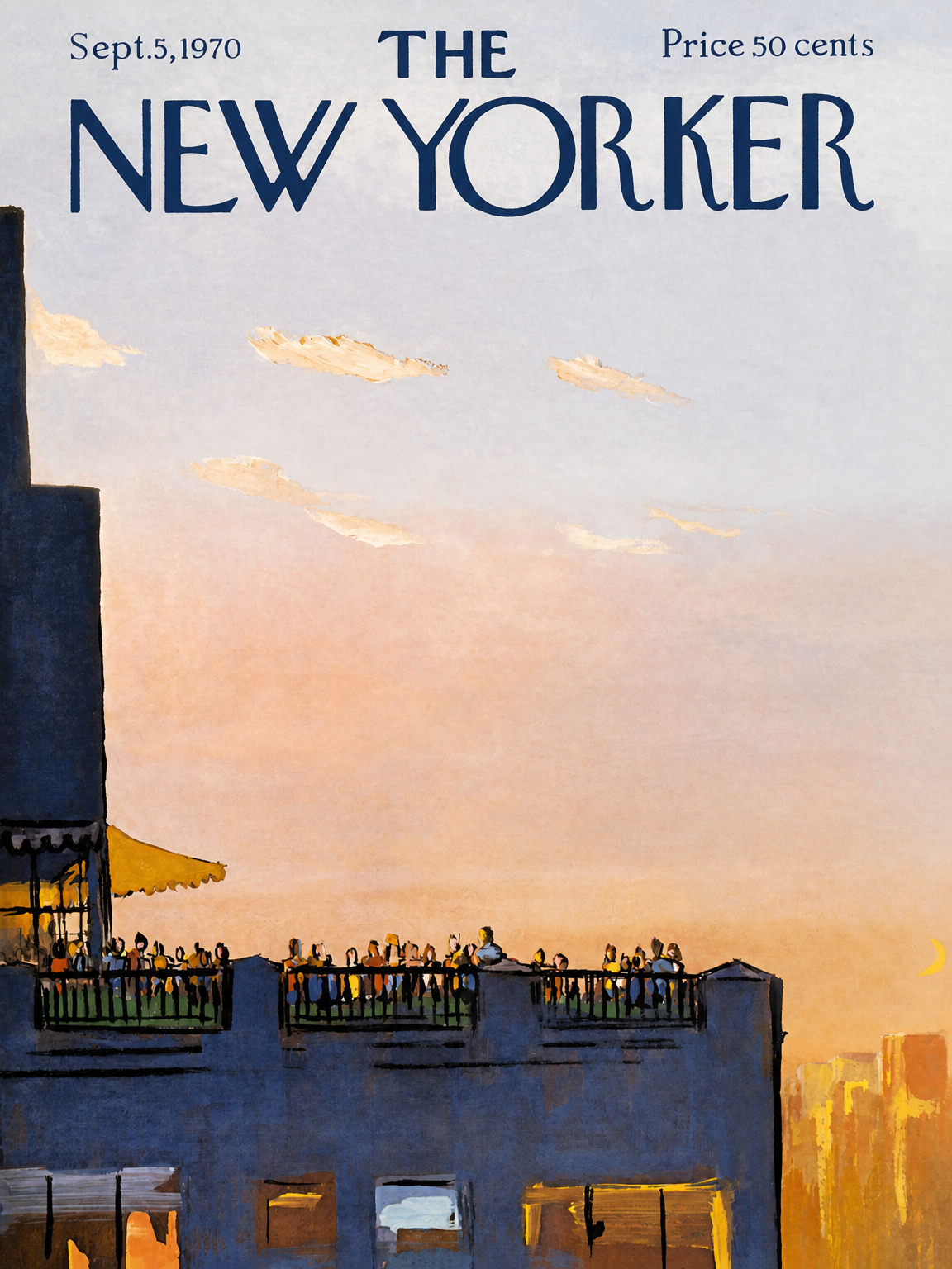 Rooftop Sunset New Yorker Wall Art Print - unframed