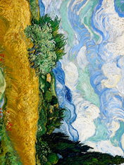 Van Gogh Style Wheatfield Sky Wall Art Print - unframed