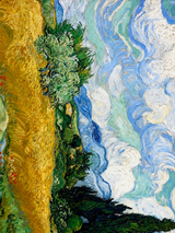 Van Gogh Style Wheatfield Sky Wall Art Print