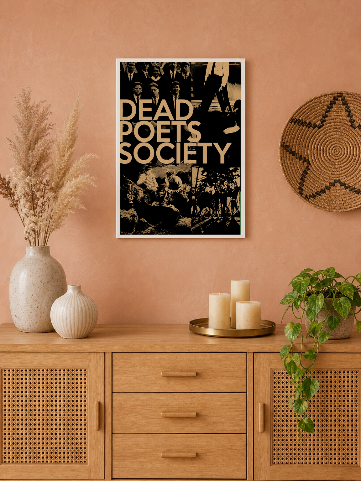 Dead Poets Society Vintage Wall Art Print - white framed