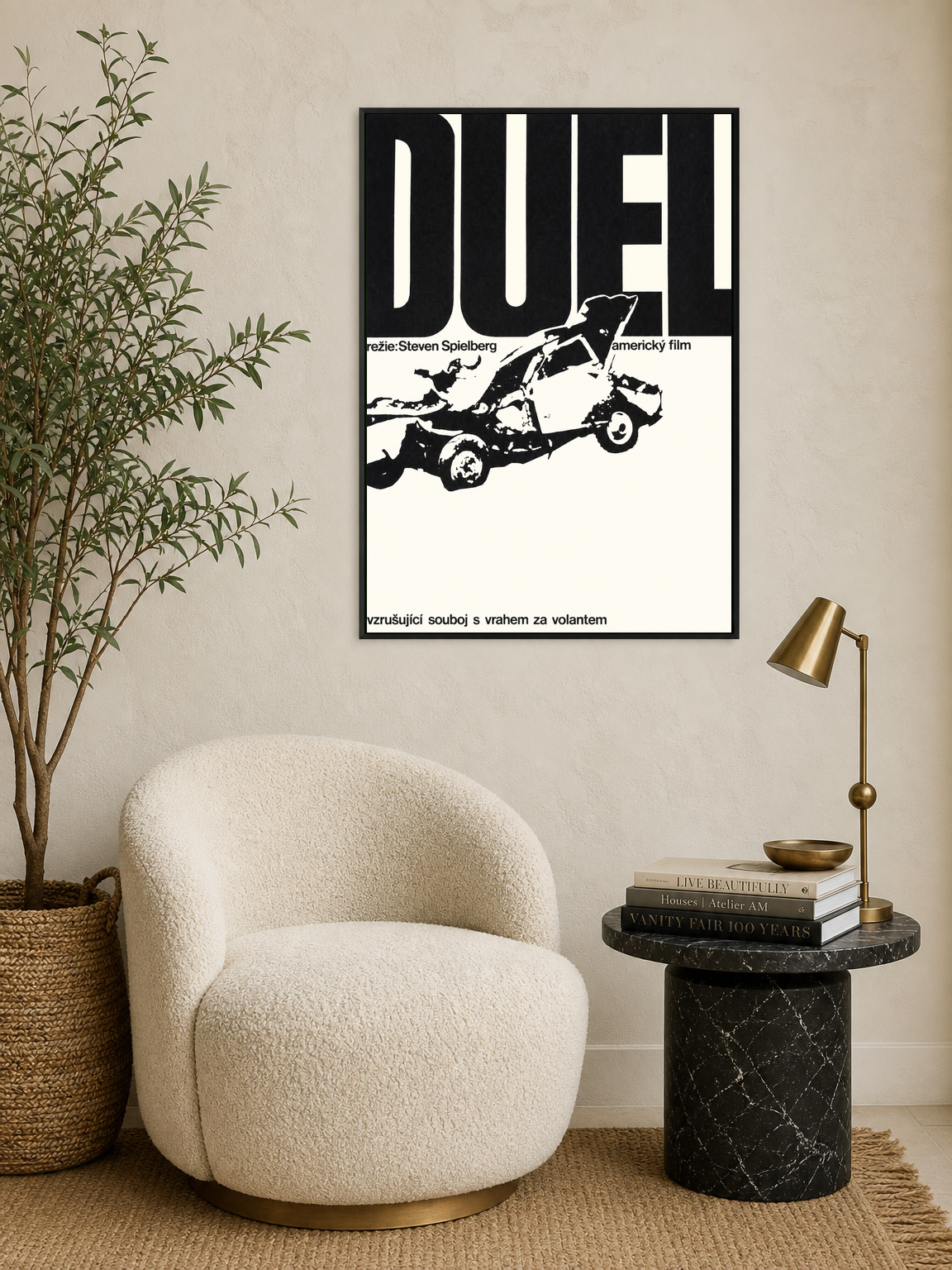 Duel Movie Poster Wall Art Print - black framed
