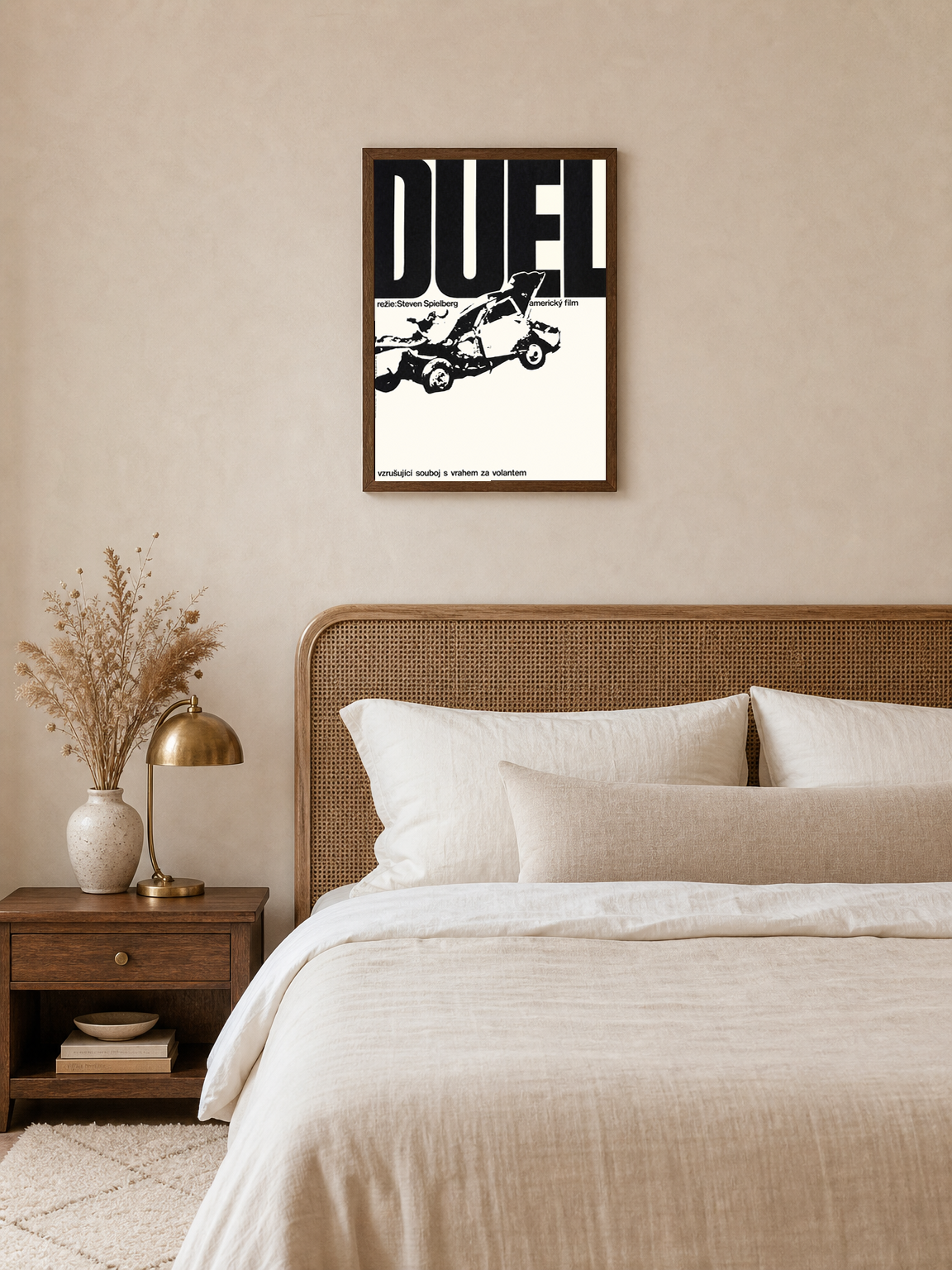 Duel Movie Poster Wall Art Print - dark wood framed
