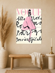 Pink Vogue Italia Fashion Wall Art Print - unframed mockup