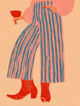Cowgirl Wine Lover Wall Art Print