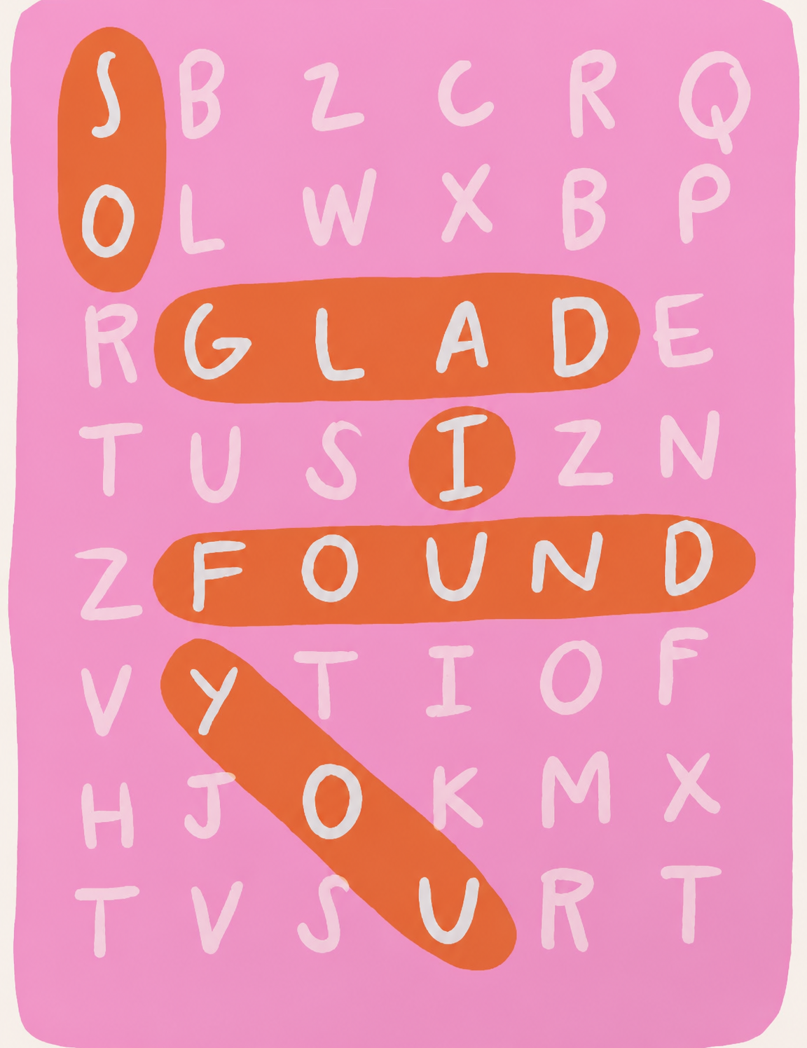 Playful Word Search Wall Art Print - unframed