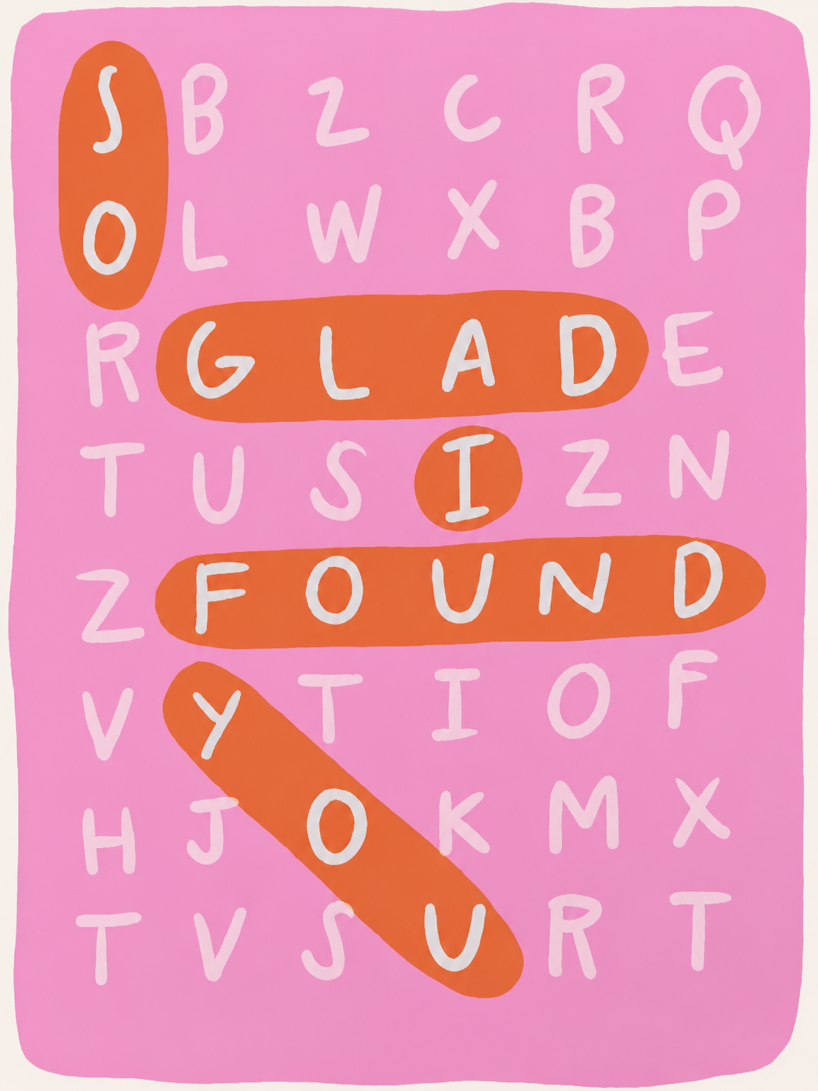 Playful Word Search Wall Art Print - unframed