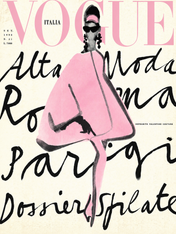 Pink Vogue Italia Fashion Wall Art Print - unframed
