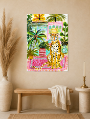 Colorful Cheetah Jungle Wall Art Print - unframed mockup