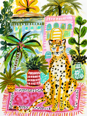 Colorful Cheetah Jungle Wall Art Print - unframed