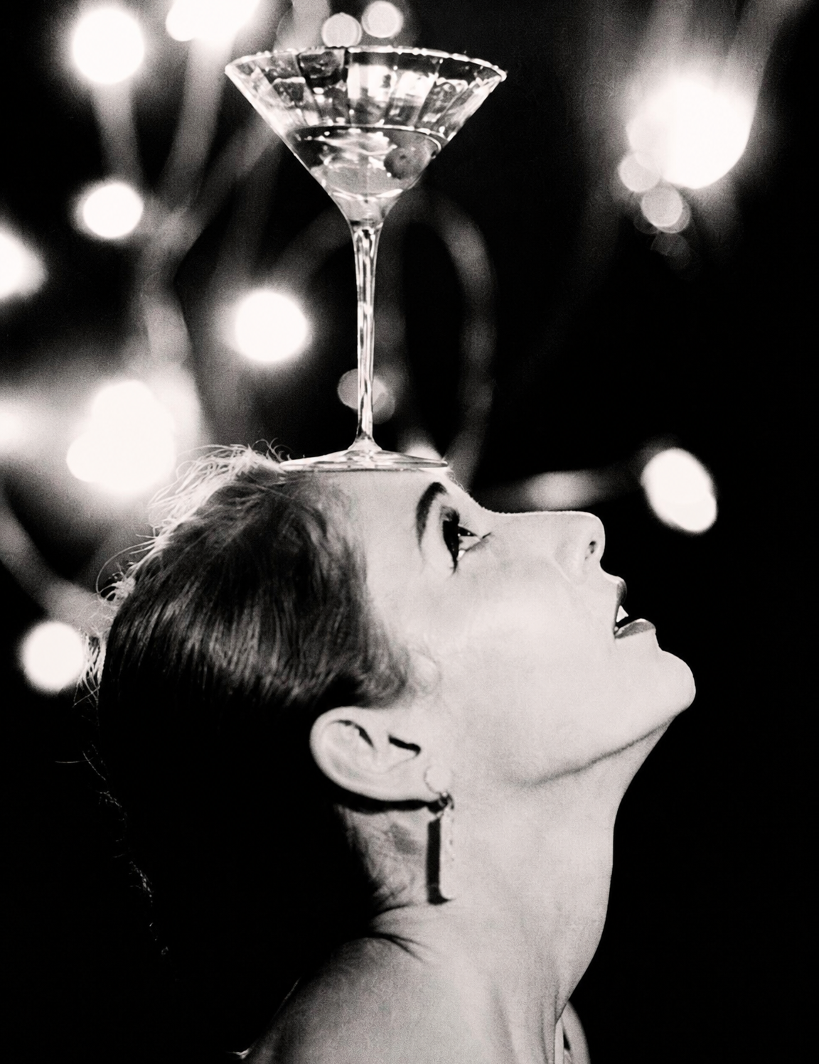 Vintage Martini Balancing Act Wall Art Print - unframed
