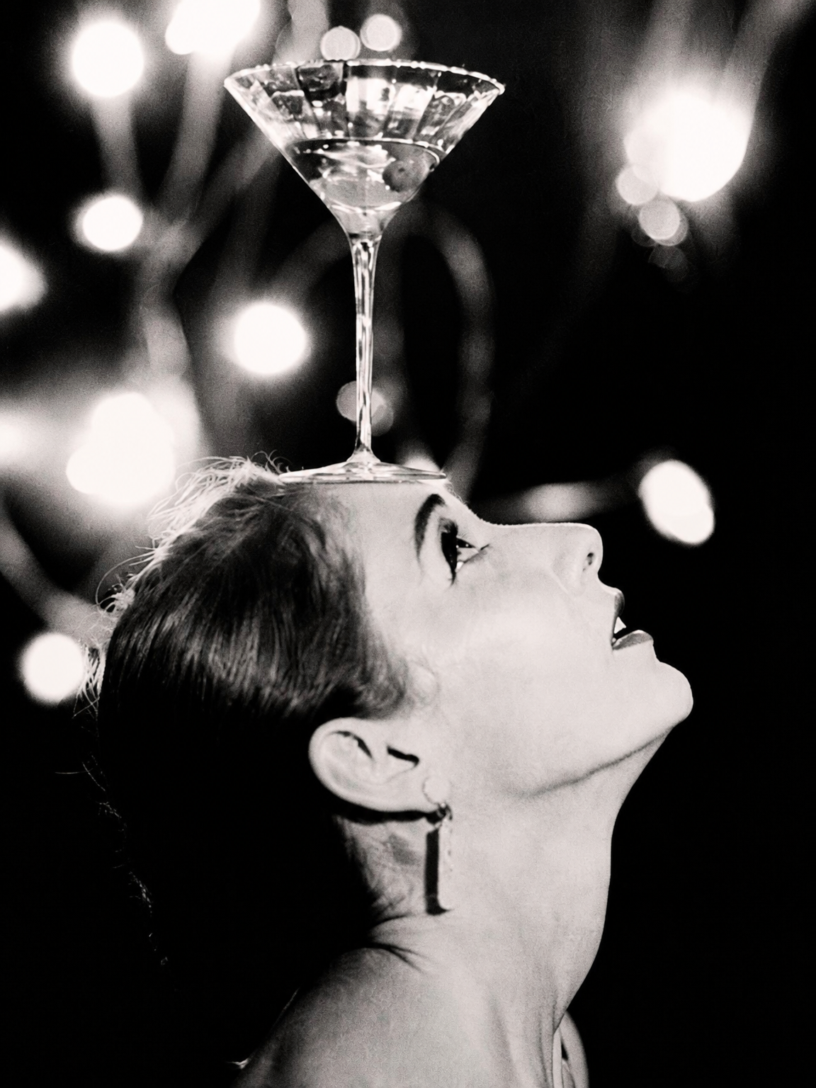 Vintage Martini Balancing Act Wall Art Print - unframed