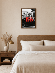 Whatever Car Photo Wall Art Print - dark wood framed