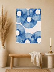 Blue Vinyl Records Wall Art Print - unframed mockup