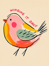 Winging It Täglich Süßer Vogel Wandkunst-Druck