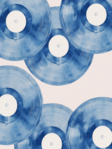 Blue Vinyl Records Wall Art Print