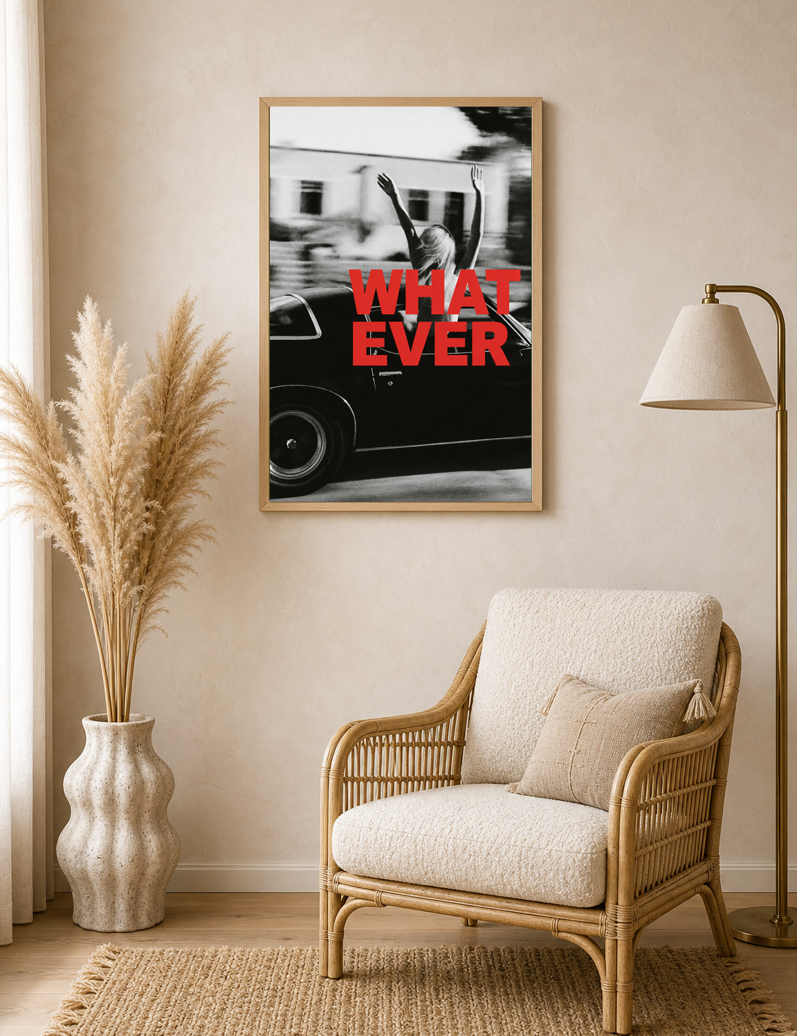 Whatever Car Photo Wall Art Print - wood framed poster